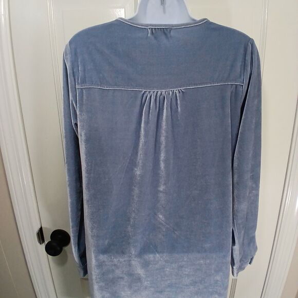One World Women's Long Sleeve Tunic Dress Top, Light Blue, Size S. - Picture 13 of 16